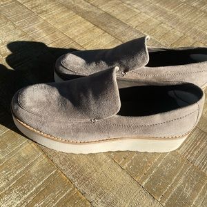 Vince suede flat form loafers.